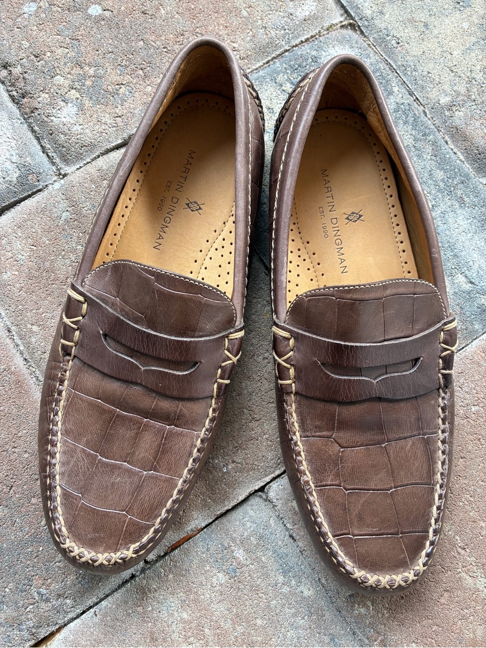 Martin Dingman Brown Leather Penny Loafers- New without Box